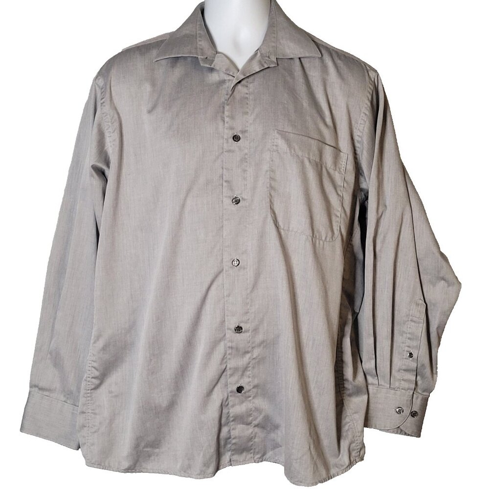Klauss Boehler Mens 16 R Button Up Shirt Grey